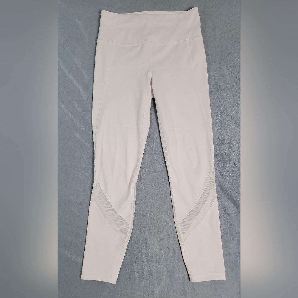 Athleta White High-Rise Mesh Panel Leggings